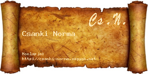 Csanki Norma névjegykártya